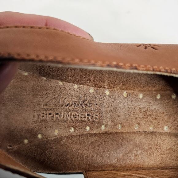 Clarks Springers tan Leather sandals. Size 10N - Picture 7 of 9